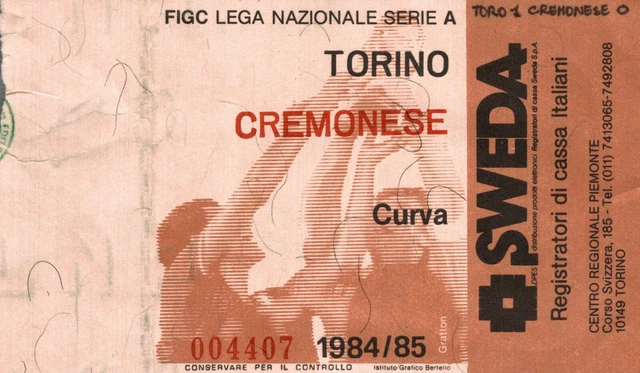 Billet Torino Lazio 1984-1985, Football Campionato, Collection
