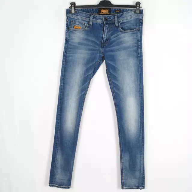 SUPERDRY HOMME JEAN Taille W31 L32 Slim Fit troit Bleu Jean