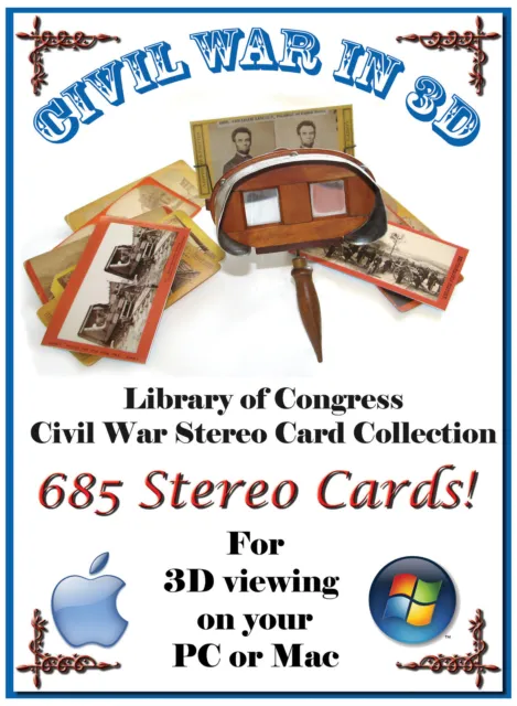 685 Library of Congress Civil War stereo card stereograph stereoview SV anaglyph