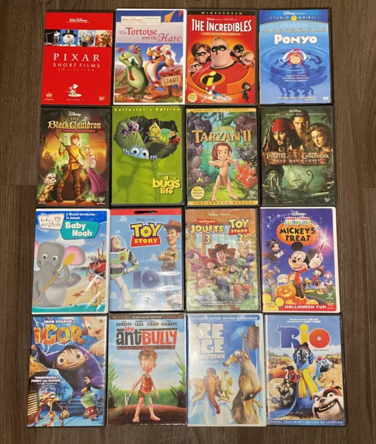 LOT OF 16 Kids Movies Family Friendly Animated Disney Pixar Toy Story ...