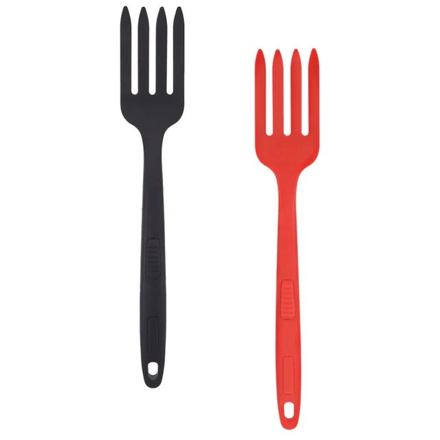 2 piezas horquilla de silicona gel de sílice tenedor de mezcla de pasta tenedor de servidor