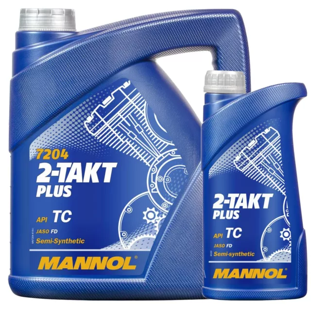 5L Mannol 2-Takt Plus Motoröl Mischöl Zweitaktöl Api Tc 2T Jaso Fd Zweitakt Öl