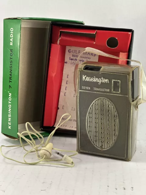Vintage 1968 Kensington Seven Transistor Portable Radio - Model 1683