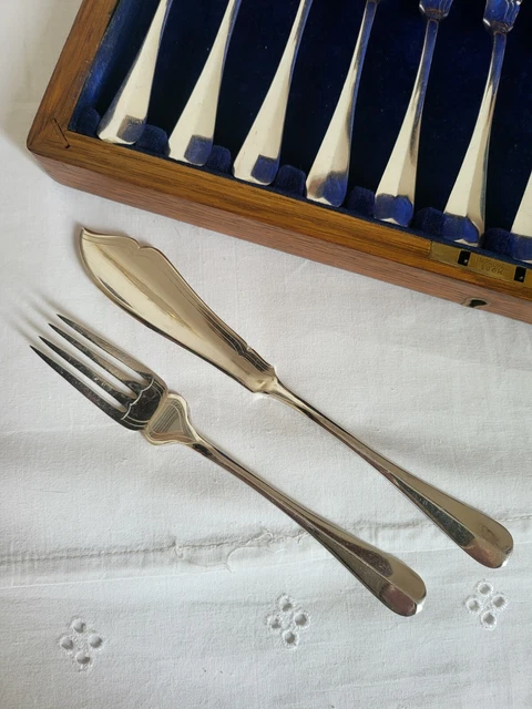 Couverts à Poisson Auerhahn Inox - Service 6 Personnes, 12 Pièces, Design Argenté