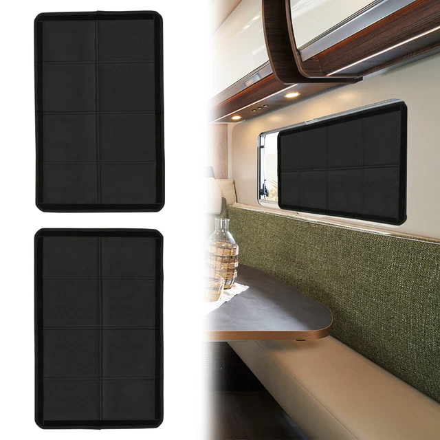 BougeRV RV Door Shade Cover, Foldable RV Sun Shade Windshield Blackout Shower Curtains Coverage Rv Accessories Fits For Most Rv Interior Door Window Oxford Materials Black 25 X 16 - View #2
