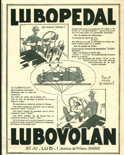 Publicité ancienne automobile Lubopedal  1926  issue de magazine