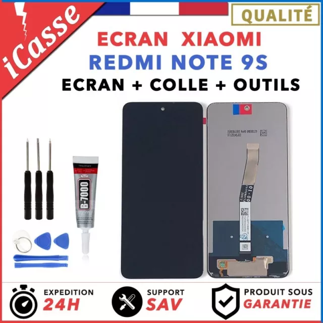 Ecran pour Xiaomi Redmi Note 9S + Tactile + OUTILS + COLLE