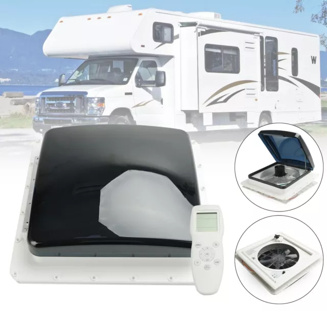 15.75" RV Caravan Roof Vent RV Fan 12V Skylight With Remote Control 10 Speeds