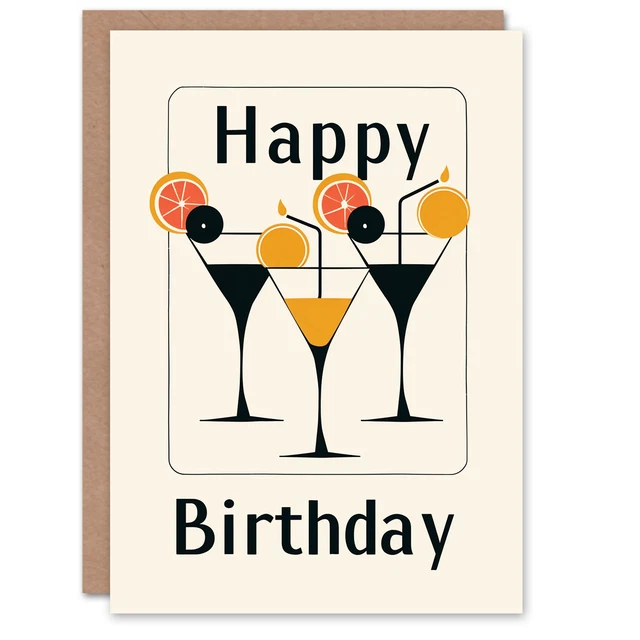 Personalisiertbare Cocktail Geburtstagskarte – Mit Umschlag, Für Jede Frau Jeden Alters