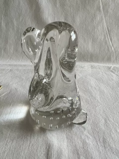 Glass Basset Hound Dog Bullicante Controlled Bubbles Figurine Paperweight 4.5"