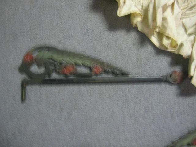 4 Metal Door/Window/Curtain Swing Extending Rod Antique Vintage Victorian Paint 10