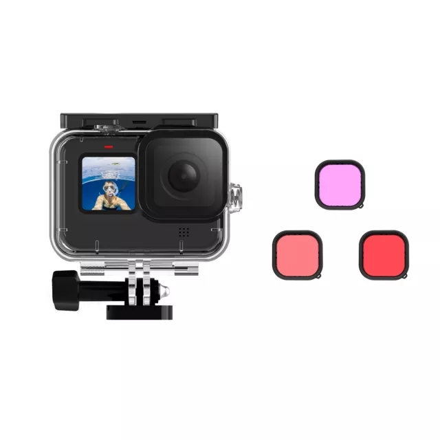 Wasserdicht Schutzhülle für GoPro Hero 9 10 11 12 mit 3 Objektivfilter