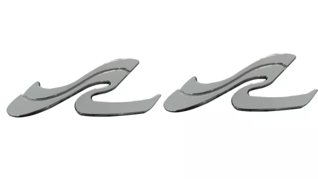 2Pc Sea Ray SEARAY SR Wave Emblem Script Logo Badge CHROME NEW