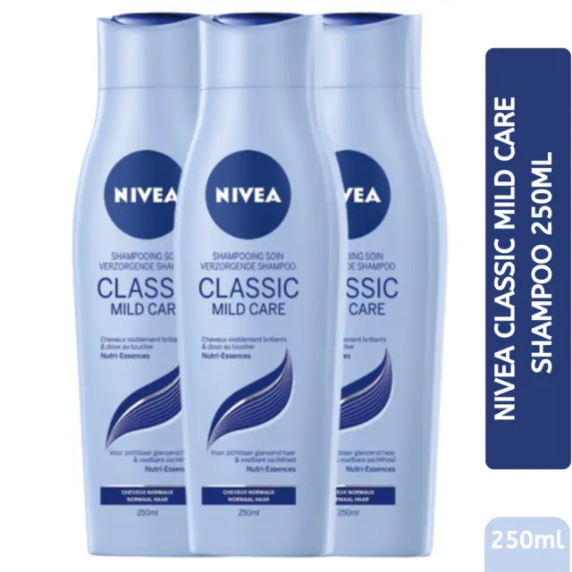 Nivea Hair Shampoo Classic Mild Care Protect & Strengthen 3 Pack 250ml
