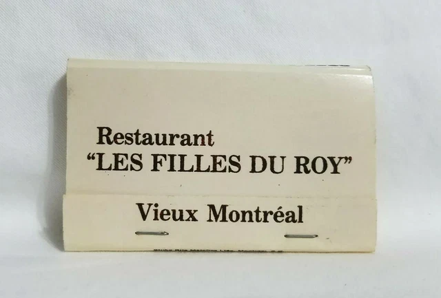 Vintage Les Filles Du Roy Restaurant Matchbook Vieux Montreal Canada Advertising