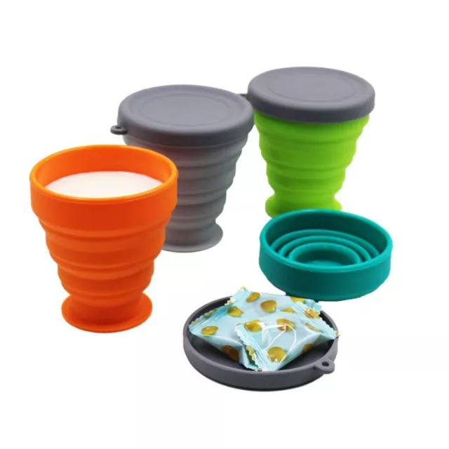 Telescopic Collapsible Water Cup Storage Travel Mug with Lid Foldable Travel Mug