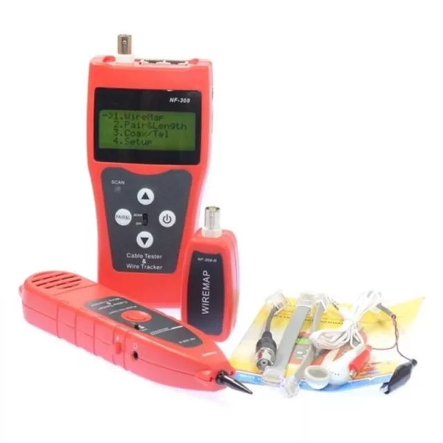 Lcd Network Lan Cable Tester Wire Tracker Tracer Length Scanner NF-308 sa 2