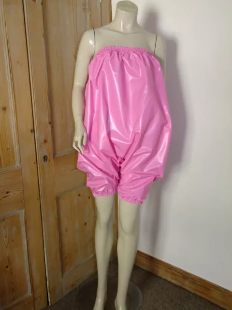 PVC Play Suit Bloomers Shorts Pink Plastic Panties Pants Vinyl Roleplay Fantasy 2
