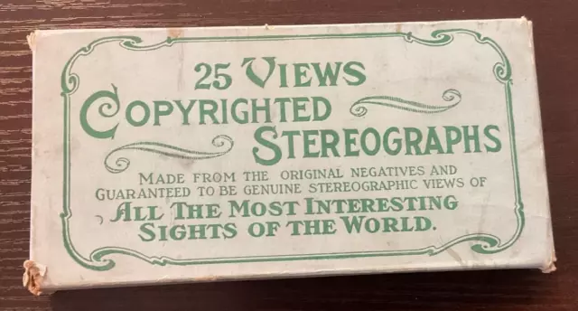 24 of 25 Vintage Color Stereoscopic Views Photo Cards in Box