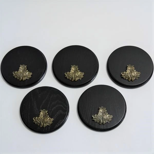 5 Pieza Placa de Jabalí Tablero Keiler Gewaffbrett Redondo Oscuro Af 15CM 5X