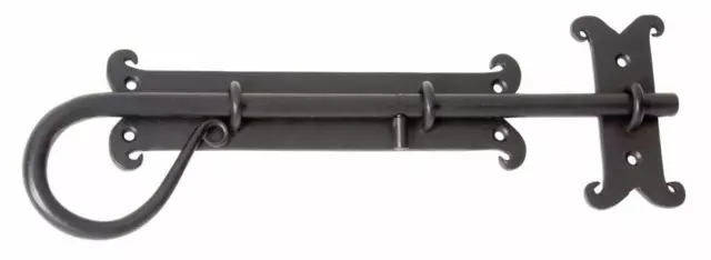 black powder coated wrought iron slide bolt.400 mm TH 1908