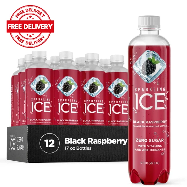 SPARKLING ICE, BLACK Sparkling Water, Zero Sugar Flavored 17 fl oz (12