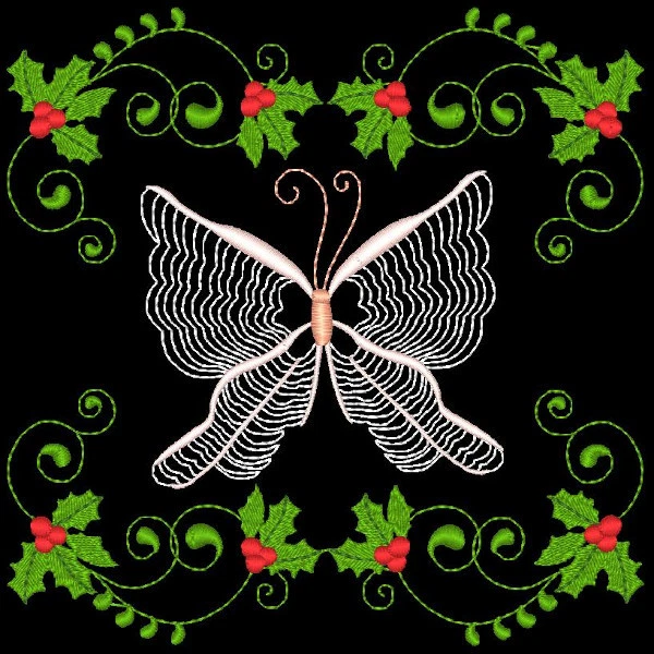Christmas Flutterbys - 30 Machine Embroidery Designs (Azeb) 9