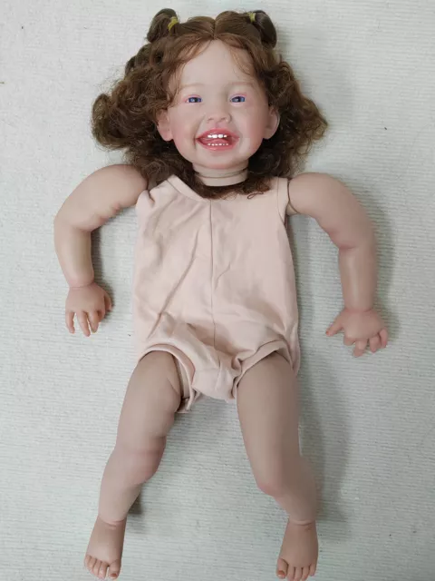 24" Reborn Baby Doll Toddler Girl Painted Kit Unassembled Doll Parts Rooted Hair