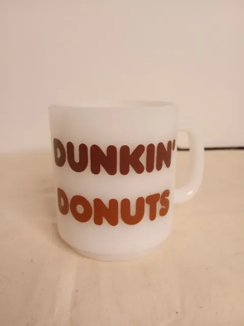 VINTAGE ~ Dunkin’ Donuts ~ Milk Glass Glasbake Heat Resistant Coffee Cup Mug