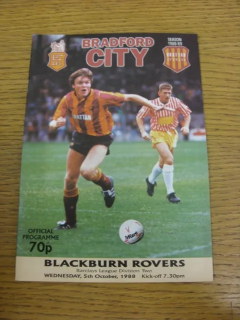 05/10/1988 BRADFORD CITY v Blackburn Rovers . Thanks for viewing this ...