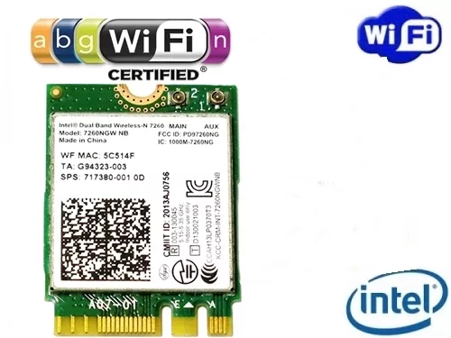 + Intel® Wireless-N 7260 Dual Band 802.11a/b/g/n WLAN WIFI PCIExpress M.2 NGFF +