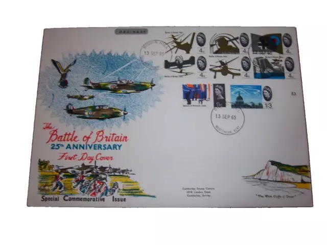 1965 THE BATTLE OF BRITAIN 25th ANNIVERSARY FIRST DAY COVER BIGGIN HILL POSTMARK