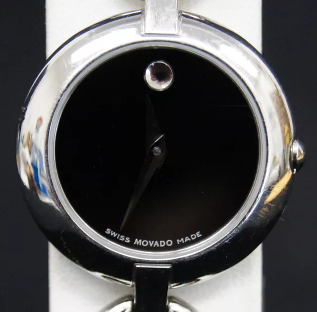 Orologio Donna MOVADO 84 E4 1830 Amorosa Quadrante Nero Tutto Inox 26mm Quarzo 2
