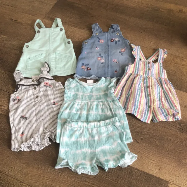 Baby Girls 3-6 Months Summer Bundle Job lot Denim Dress’s 2 Piece Set Romper F&F