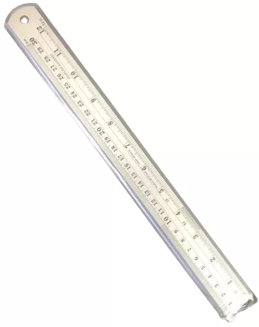 300mm 30cm 12 Inch Stainless Steel Ruler Metric Imperial Double Sided Rulers5259