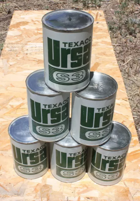 Nos Vintage 1961 Texaco Ursa S3 All Metal Quart Oil Can  Full