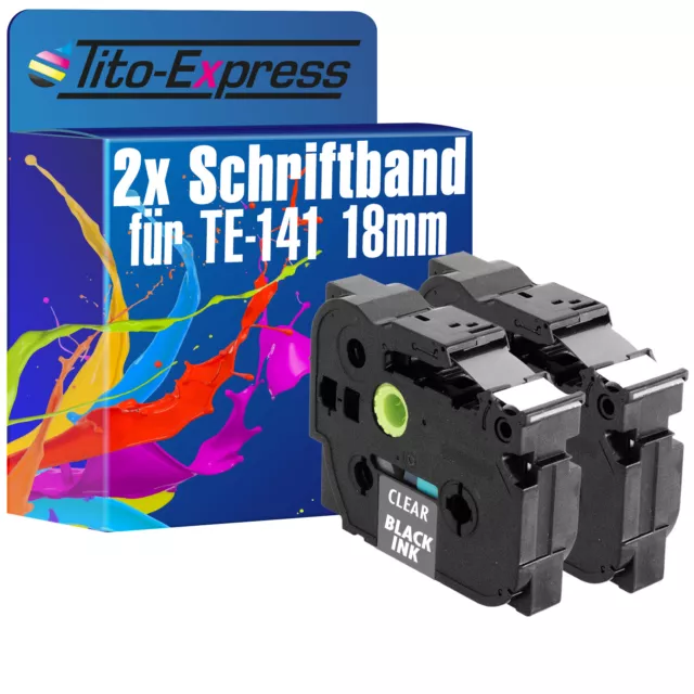 2x Schriftband für Brother TZe-141 P-Touch 1000 1000 BTS 1000 F 1005 BTS 1005 F