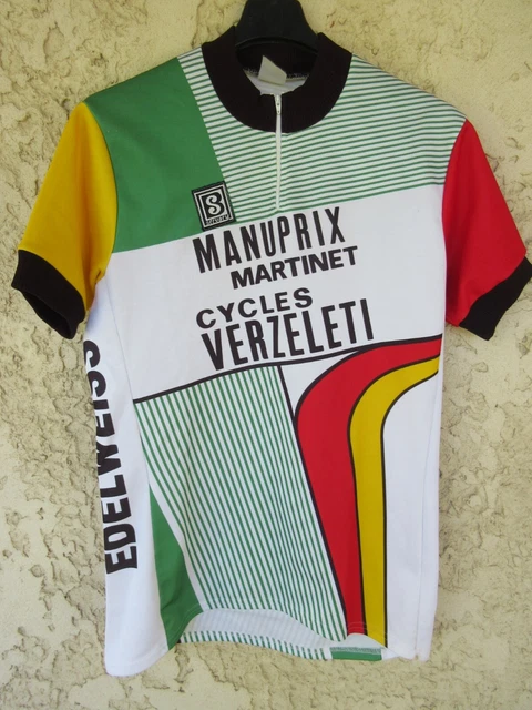 Maillot Cycliste Vintage Sportful - 80's Peugeot Labbé VTT Edelweiss - Taille M