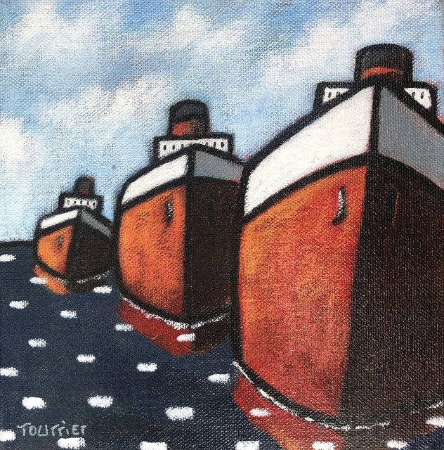 Tableau Peinture Toile Bateaux Paquebots Tourrier