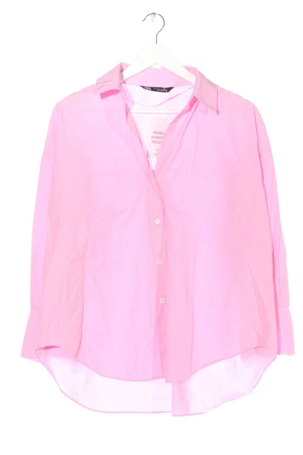 ZARA CAMICIA BLUSA Satinata Satin Rosa Cipria Balze Tg M EUR 24 00 PicClick IT