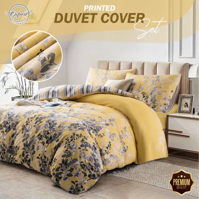 Luxury Reversible Duvet Cover Quilt Cover Bedding Set Single Double King Size