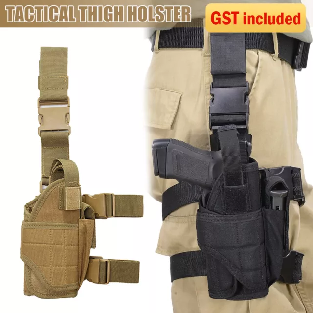 Tactical Thigh Holster Hunt Gun Leg Pistol Pouch Military Puttee Sports