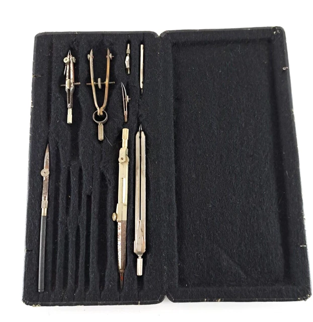 VINTAGE LOTTER DRAFTING Set W Case Mechanical Tools Made in