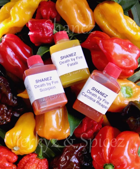 Carolina Reaper Berry Mix-Up  3x15ml Shanez 'DBF' (Hot Sauce) Chilli