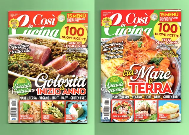 Cosi' In Cucina Numeri Arretrati 2022 Rivista Ricette Cibo Gastronomia 1€/Pezzo