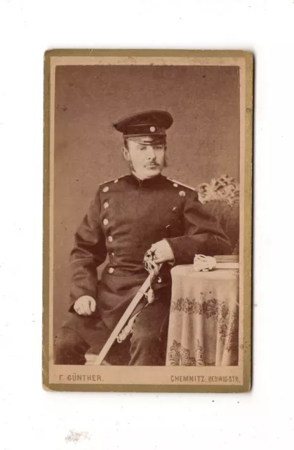 CDV Foto Soldat - Chemnitz um 1880