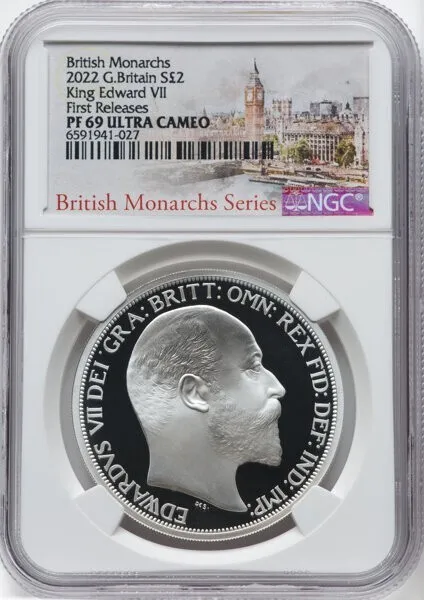 2022 - Edward VII 1oz £2 Silver Coin NGC PF69 First Releases - British Monarchs