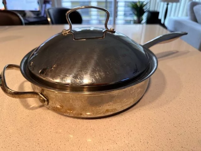 Tools of the Trade BELGIQUE Gourmet 3 QT 9.5 Inch COPPER BOTTOM Pot/Pan with Lid