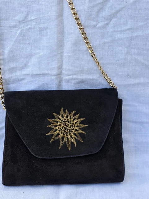 Sac à Main HEYRAUD 1921 En Cuir Tressé Doré - Occasion Très Bon état - Made In France