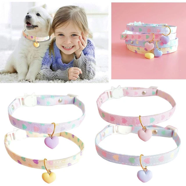 Pet Collar Puppy Cat Collar Dog Neck Silent Adjustable , Buckle Safety M9X4